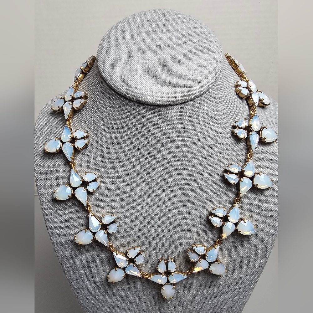 [J. Crew] Radiant Crystal Statement Necklace in Snow White Opalescent